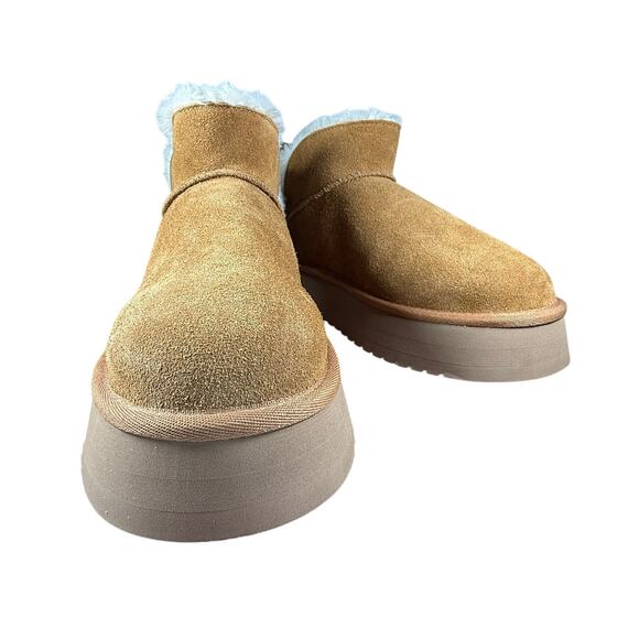Koolaburra by UGG Koola Ultra Mini Platform Chestnut Suede Boots Women’s 10 - Picture 6 of 9